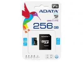 ADATA MicroSDHC 256GB Memóriakártya + Adapter (AUSDX256GUICL10A1-RA1)