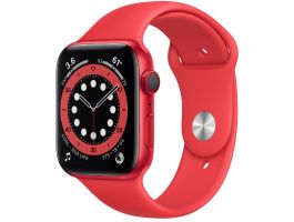 Apple Watch S6 GPS + Cellular 44mm (M09C3HC/A) PRODUCT(RED) Alumíniumtok, PRODUCT(RED) sportszíj