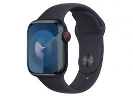 Apple Watch Series 9 GPS, 41mm (MR8W3QH/A) éjfekete alumíniumtok, éjfekete sportszíj - S/M