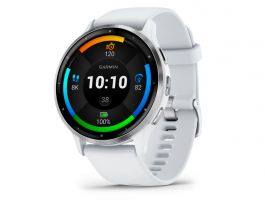 GARMIN Venu 3 okosóra (010-02784-00) homokkő, ezüst kerettel, szilikon szíjjal