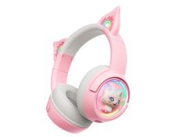 Onikuma B5 vezeték nélküli Gaming headset - pink - cicafüles