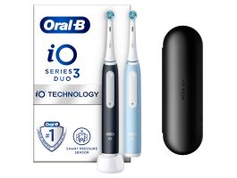 Oral-B iO Series 3 DUOPack elektromos fogkefe csomag, Matt Black + Ice Blue Duo (10PO010401)