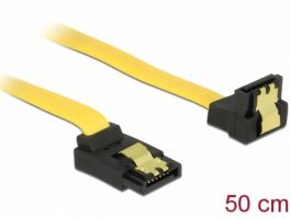 DELOCK SATA-III összekötő kábel, fémlappal, 50cm (82821) sárga