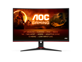 AOC 27" FullHD 165Hz Gaming monitor (C27G2E/BK) Fekete/piros