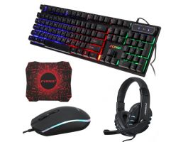 Forev FV-Q0809 gaming billentyűzet + egér + egérpad + headset csomag