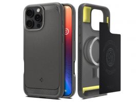 SPIGEN RUGGED ARMOR szilikon telefonvédő Iphone 16 Pro-hoz (ACS08116) szürke