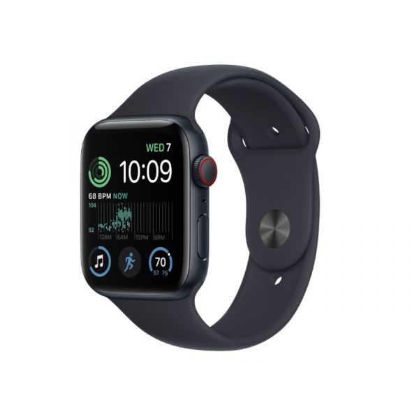 Apple Watch SE2 Cellular 44mm (MNPY3CM/A) éjfekete alumíniumtok, éjfekete sportszíj - Regular