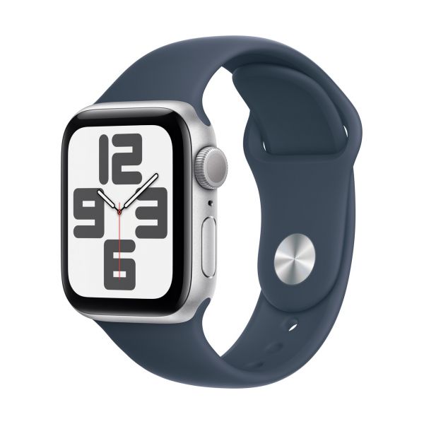 Apple Watch SE2 v2 GPS 40mm (MRE23QH/A) EZÜST ALUMÍNIUMTOK, VIHARKÉK SPORTSZÍJ - M/L