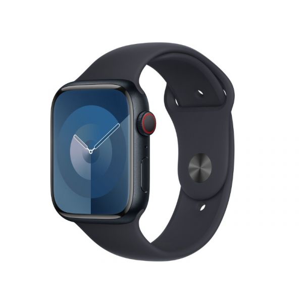 Apple Watch Series 9 GPS + Cellular, 45mm (MRMC3QH/A) éjfekete alumíniumtok, éjfekete sportszíj - S/M