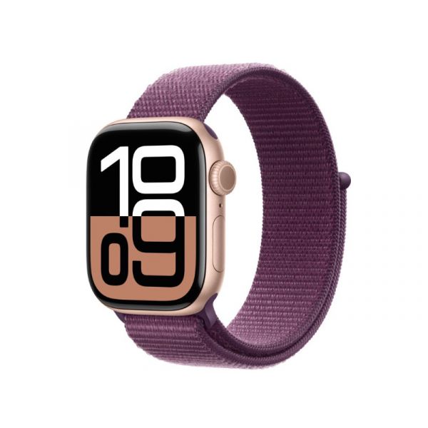 Apple Watch Series 10 GPS (MWWK3QH/A) - 42mm Rose Gold Alu Case with Plum Sport Loop