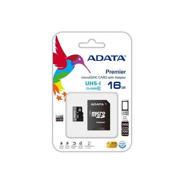 ADATA microSDHC Premier 16GB C10/U1/UHS-I AUSDH16GUICL10-RA1