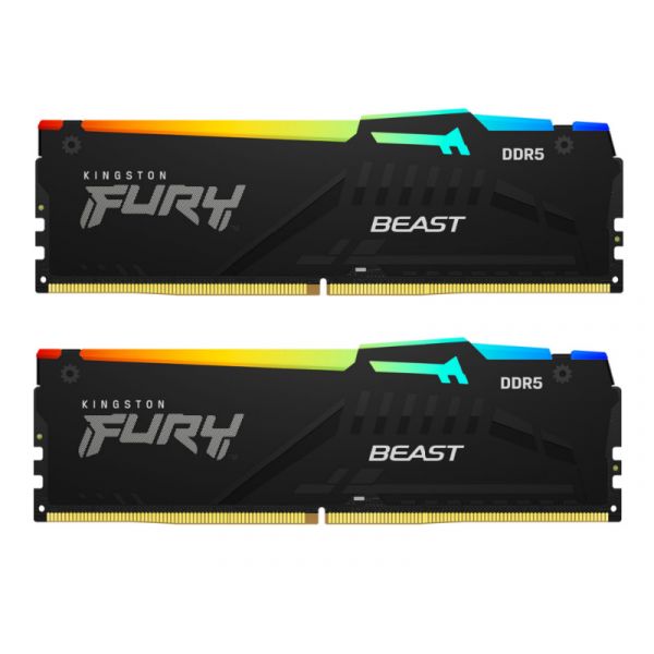 Kingston FURY Beast RGB 32GB DDR5 4800Mhz CL38 (Kit of 2) Memória (KF548C38BBAK2-32)