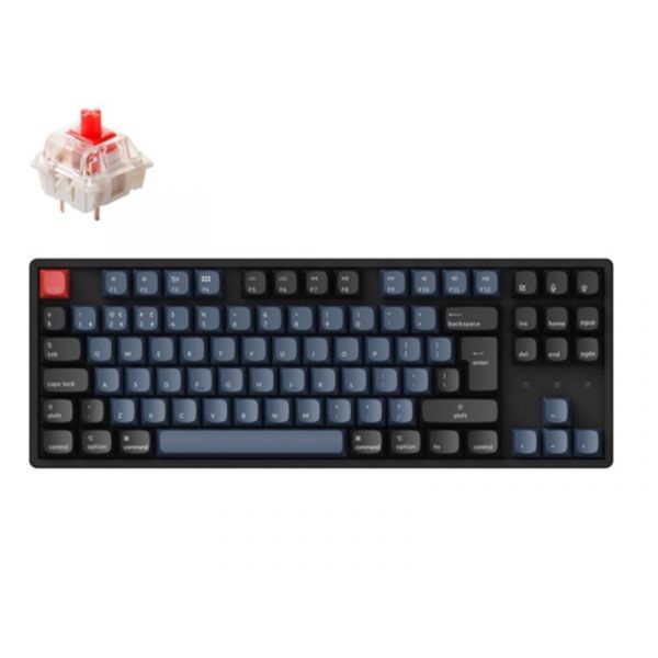 Keychron K8 Pro vezeték nélküli magyar Gateron G Pro Red mechanikus billentyűzet (K8P-J1-HU) fekete-kék