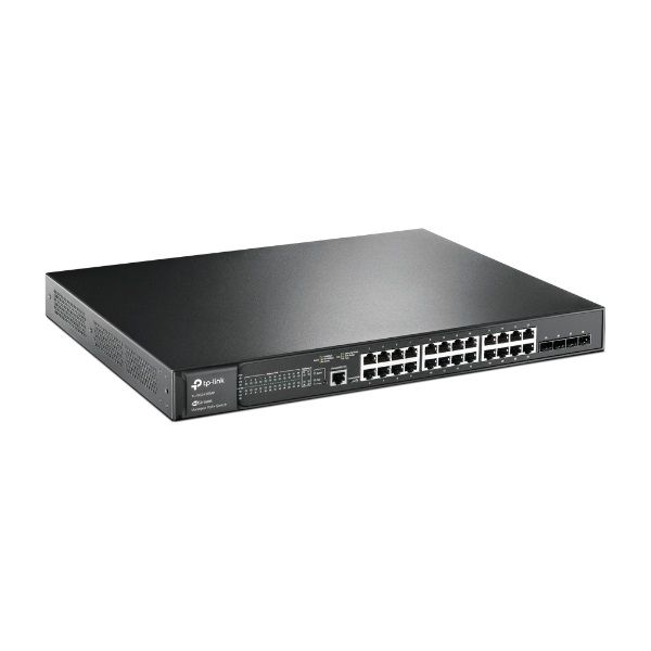 TP-LINK JetStream 28-Portos Gigabit L2 Menedzselhető Switch, 24 PoE+ porttal (TL-SG3428MP)