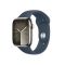 Apple Watch Series 9 GPS + Cellular, 45mm (MRMN3QH/A) ezüstszínű rozsdamentesacél tok, viharkék sportszíj - S/M
